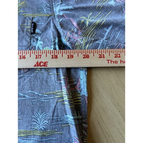 Hawaiian Shirt Mens Miami Vice 80s Reversible Palm Trees Tiki Molokai Surf Co - Picture 8 of 9